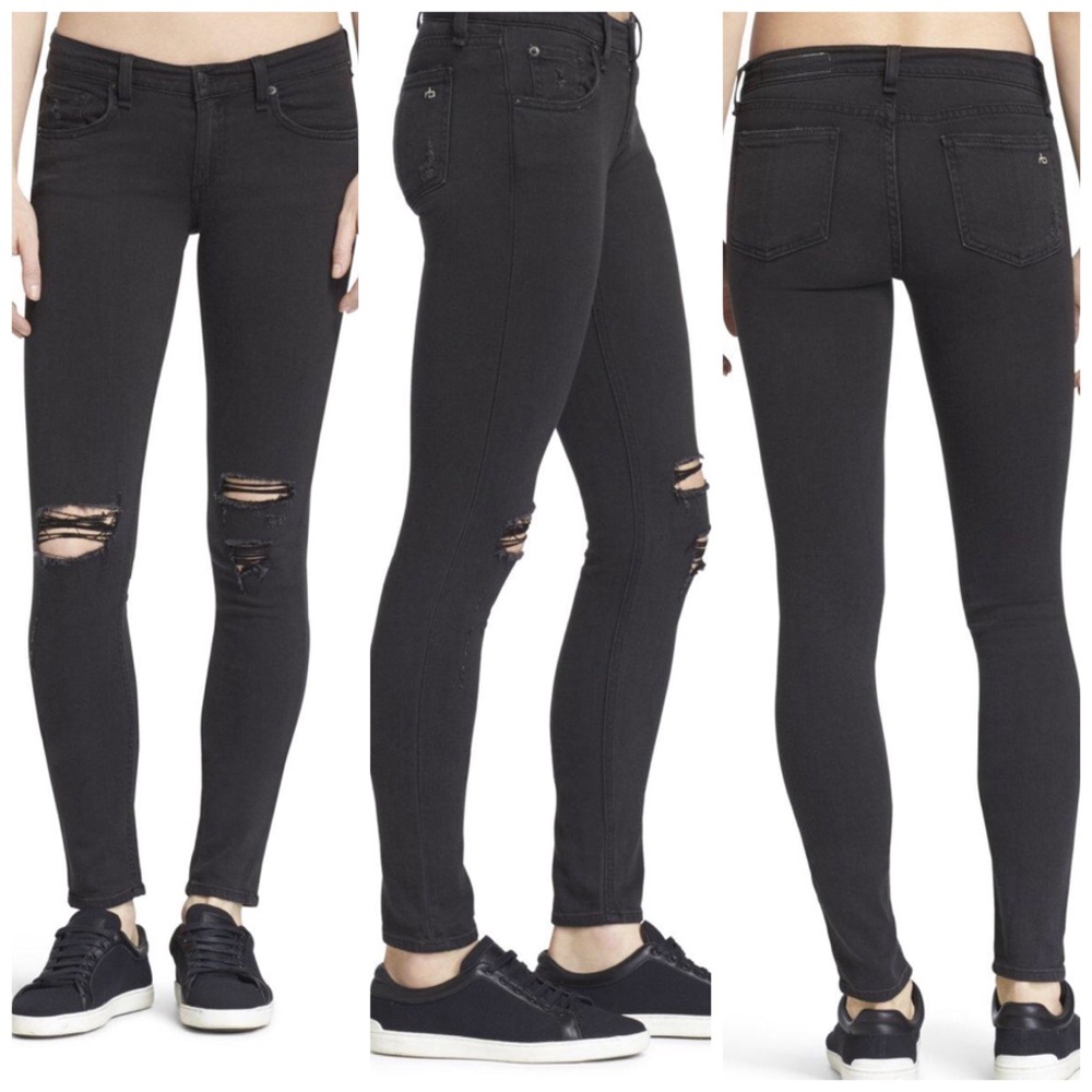 RAG & BONE | Skinny Jeans Rock Holes Distressed Raw